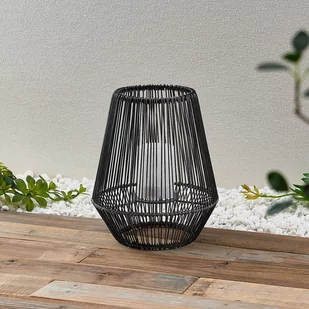 Lindby Kaati latarnia solarna LED, rattan, 26 cm - Lampy ogrodowe - miniaturka - grafika 1