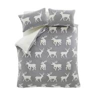 Pościel - Biało-szara pościel 200x200 cm Stag Sherpa – Catherine Lansfield - miniaturka - grafika 1