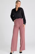 Spodnie damskie - Eleganckie spodnie z szeroką nogawką ciemny róż M949, Kolor ciemny różowy, Rozmiar L, Figl - Primodo.com - miniaturka - grafika 1