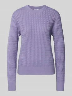Sweter o kroju regular fit z czystej bawełny - Swetry damskie - miniaturka - grafika 1