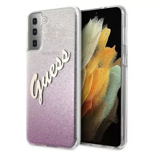 Guess Etui Glitter Gradient Script do Samsung Galaxy S21+ Różowy - Etui i futerały do telefonów - miniaturka - grafika 2