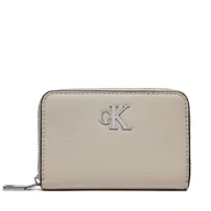 Portfele - Mały Portfel Damski Calvin Klein Minimal Monogram Med Za K60K611500 Beżowy - miniaturka - grafika 1
