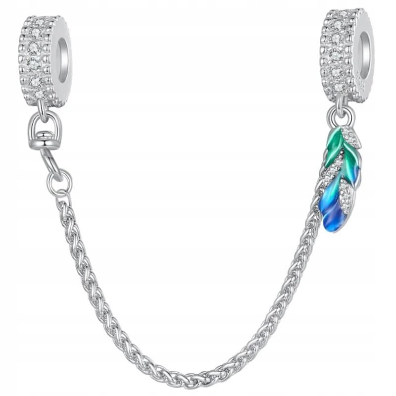 Charms Łańcuszek Zabezpieczający Charms Piórko Srebro 925 Charmsy Trusky