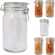 Pojemniki kuchenne - 810ml SŁOIK hermetyczny z pokrywką szklaną i zamknięcie patentowe 0,8l 6szt - miniaturka - grafika 1