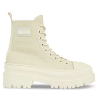 Botki damskie - Botki Tommy Hilfiger Tjw Foxing Canvas Boot EN0EN02216 Beżowy - miniaturka - grafika 1