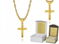 Biżuteria dla dzieci - Złoty łańcuszek srebro pozłacane krzyżyk 40 cm DEDYKACJA S3K18 - miniaturka - grafika 1