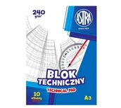 Szkolne artykuły papiernicze - Blok techniczny A3/10K 250g 10szt) ASTRA - miniaturka - grafika 1