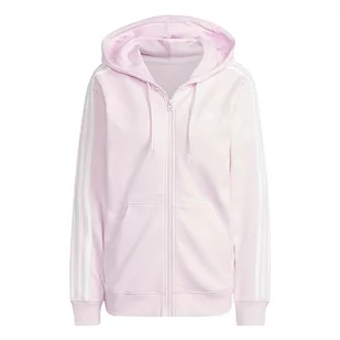 adidas Damska bluza dresowa z kapturem, Przezroczysty różowy/biały, M - Bluzy damskie - miniaturka - grafika 1