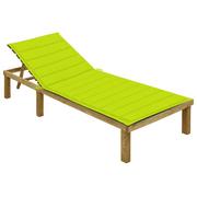 Leżaki ogrodowe - vidaXL Lumarko Leżak z jasnozieloną poduszką, impregnowane drewno sosnowe! 3065830 - miniaturka - grafika 1