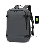 Plecaki - Plecak turystyczny podróżny miejski bagaż podręczny do samolotu szary - miniaturka - grafika 1