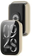 Akcesoria do smartwatchy - Bizon Etui ze szkłem do zegarka Case+Glass Watch do Xiaomi Mi Smart Band 9 Pro, beżowe - miniaturka - grafika 1