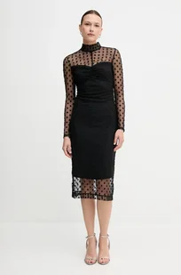 Sisley sukienka kolor czarny midi dopasowana 4S3DLV071 - Sukienki - miniaturka - grafika 1