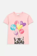 Koszulki dla dziewczynek - Coccodrillo t-shirt dziecięcy kolor różowy - miniaturka - grafika 1