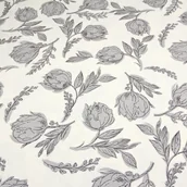 Obrusy i serwetki - Bawełniany obrus kwadratowy plamoodporny z wzorem kwiaty biały - miniaturka - grafika 1