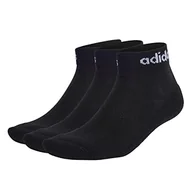 Skarpetki damskie - adidas, Linear Ankle Socks Cushioned Socks 3 pary, skarpety, czarno-białe, XL, uniseks dla dorosłych - miniaturka - grafika 1