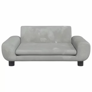 Sofa dla dzieci, jasnoszara, 70x45x33 cm, aksamit Lumarko! - Fotele i pufy dla dzieci - miniaturka - grafika 4