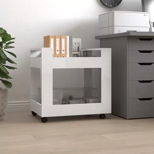 vidaXL Półka pod biurko, biały z połyskiem, 60x45x60 cm - Meble modułowe i akcesoria - miniaturka - grafika 1