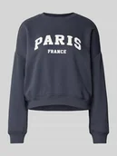 Bluzy damskie - Bluza o luźnym kroju z mieszanki bawełny model ‘SWEAT’ - miniaturka - grafika 1