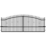 Ogrodzenia - Polargos Brama Flora 3 dwuskrzydłowa z napędem czarna 400 cm x 160 cm - miniaturka - grafika 1