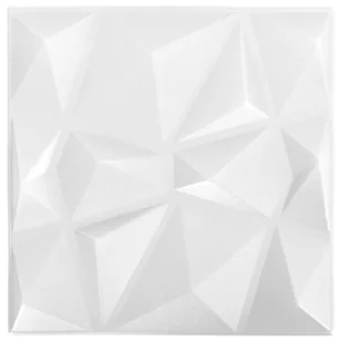 vidaXL Panele ścienne 3D, 48 szt., 50x50 cm, diamentowa biel, 12 m² 150912 - Panele ścienne i boazeria - miniaturka - grafika 6