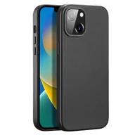 Etui i futerały do telefonów - Dux Ducis Grit skórzane etui do iPhone 14 elegancki pokrowiec ze sztucznej skóry (kompatybilne z MagSafe) czarny - miniaturka - grafika 1