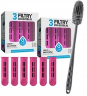 Wkłady filtrujące - 6x Filtr do butelki Dafi Soft Solid różowy + uniwersalna szczoteczka - miniaturka - grafika 1