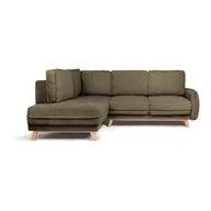 Narożniki - Zielony sztruksowy rozkładany narożnik (lewostronny) Tori – Bonami Selection - miniaturka - grafika 1