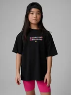 Koszulki dla dziewczynek - 4F T-shirt loose z nadrukiem dziewczęcy - czarny 146/152 (10-12 lat) - miniaturka - grafika 1