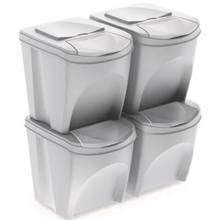 Kosz do segregacji śmieci Sortibox 20 l, 4 szt., biały - Kosze na śmieci - miniaturka - grafika 1