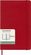 Kalendarze - Kalendarz Moleskine tygodniowy L, twarda oprawa, 18M, czerwony 25/26 - miniaturka - grafika 1