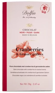 Czekolada Dolfin z żurawiną i prażonymi nasionami 70g - Czekolada - miniaturka - grafika 1