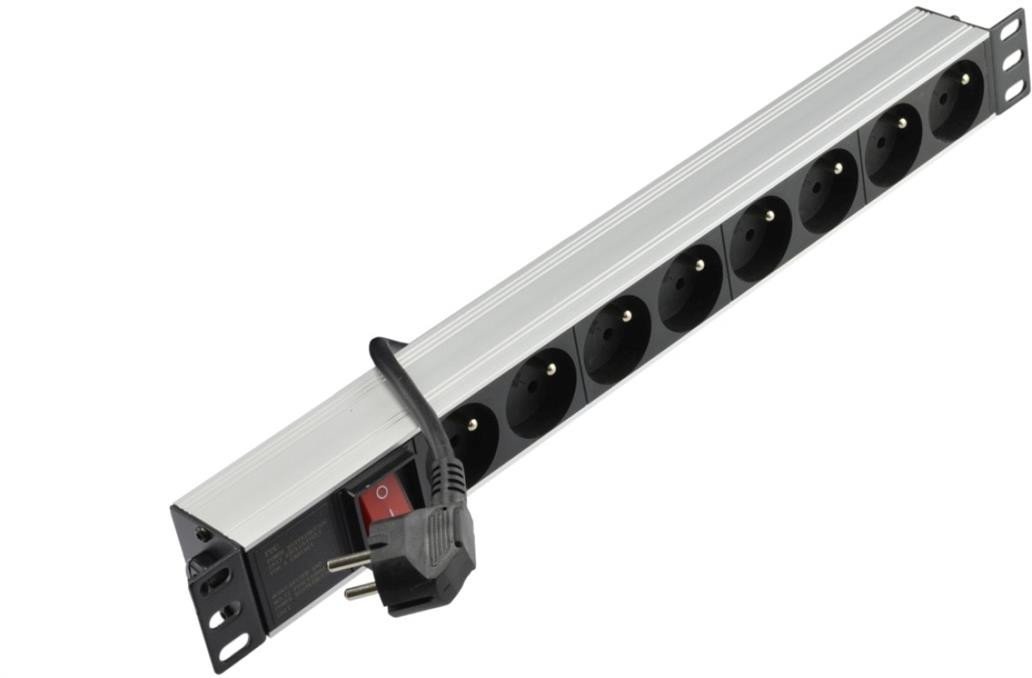 Digitus Listwa zasilająca RACK 19 1U 8 gniazd z wyłącznikiem NEKU 3m
