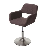 Krzesła - Krzesło do jadalni HWC-A50 III, krzesło kuchenne, styl retro lat 50., materiał/tkanina ~ brązowe, szczotkowane nogi - miniaturka - grafika 1