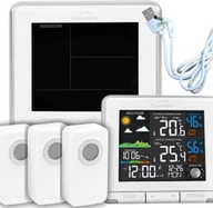 Stacje pogodowe - Stacja pogodowa meteo termometr czujniki budzik alarm stacja pogody pogodynka - miniaturka - grafika 1