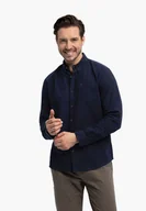 Koszule męskie - Granatowa koszula K-SOL - miniaturka - grafika 1