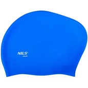 Pływanie - NQC NIEBIESKI CZEPEK SILIKONOWY DŁUGIE WŁOSY NILS AQUA - miniaturka - grafika 1