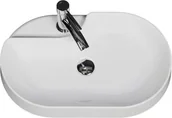 Umywalki - Umywalka dolomitowa ROUND-600C biała - miniaturka - grafika 1