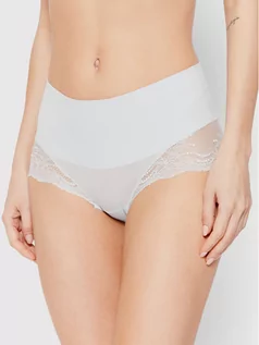 Majtki damskie - Spanx Figi klasyczne z wysokim stanem Undie-tectable Lace Hi-Hipster SP0515 Niebieski - grafika 1