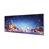 Bombki - Lacobel szkło Lampion śnieg gałązki bombki 125x50 cm - miniaturka - grafika 1