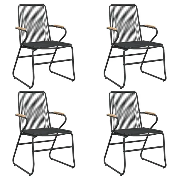 Krzesła ogrodowe rattan PVC, stalowa rama, 58 x 59 x 85,5 cm, brązowe