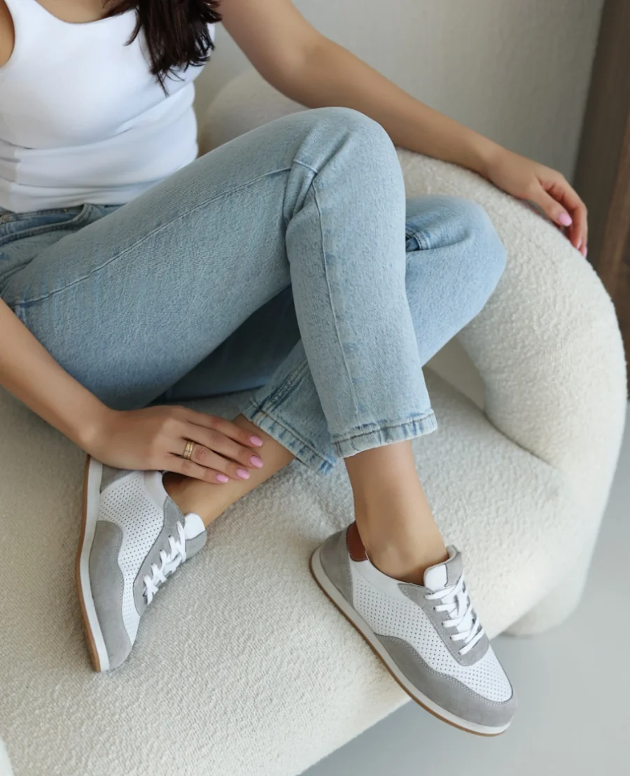 Skórzane białe sneakersy damskie Asireni 40