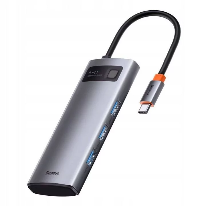 Baseus Adapter 5w1 WKWG020013 Hub USB-C to 3x USB 3.0 + HDMI + USB-C PD WKWG020013