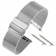 Akcesoria do smartwatchy - Pasek Do Zegarka Smartwatch Bransoleta Mesh 20mm Regulowana Srebrna DEVILL - miniaturka - grafika 1