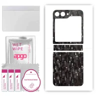 Szkła hartowane na telefon - Folia naklejka skórka strukturalna na TYŁ do Samsung Galaxy Z Flip5 -  Carbon Pixel Czarny - apgo SKINS - miniaturka - grafika 1