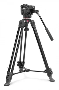 Manfrotto Video Alu Tripod with 500X Fluid Head statyw Kamera akcji 3 x noga Czarny - Statywy fotograficzne - miniaturka - grafika 1
