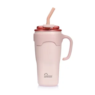 Kubek termiczny ze słomką Majestic Sport Jelly 650 ml różowy - Kubki termiczne - miniaturka - grafika 1