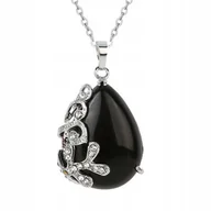 Naszyjniki - Naszyjnik z Kamieniem Naturalnym Black Onyx Kropla Elegancja - miniaturka - grafika 1