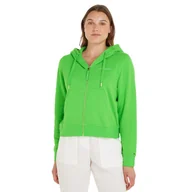 Bluzy damskie - TOMMY HILFIGER BLUZA DAMSKA MINI CORP ZIELONA r.L - miniaturka - grafika 1