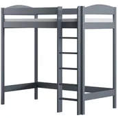 Łóżka dla dzieci i młodzieży - Szare łóżko dziecięce na antresoli ze stelażem E6-W37 - miniaturka - grafika 1