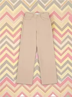 Spodnie damskie - Sinsay - Jeansy wide leg - beżowy - miniaturka - grafika 1